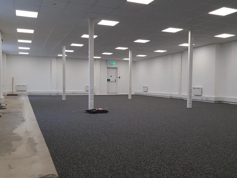 Jaguar and Land Rover offices refurbishment with flooring and partitions